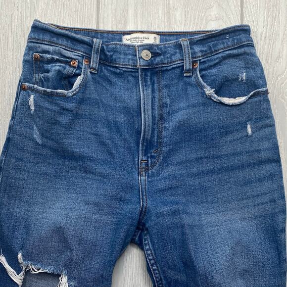 Abercrombie & Fitch Womens Blue The Ankle Straight Ultra High Rise Jeans Size 28 - Picture 9 of 12